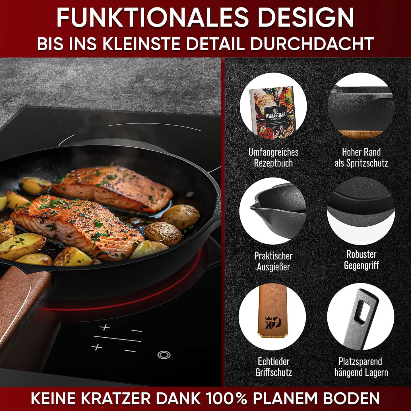 Gusseisen Topf-Set – Ideal zum Braten, Grillen & Schmoren