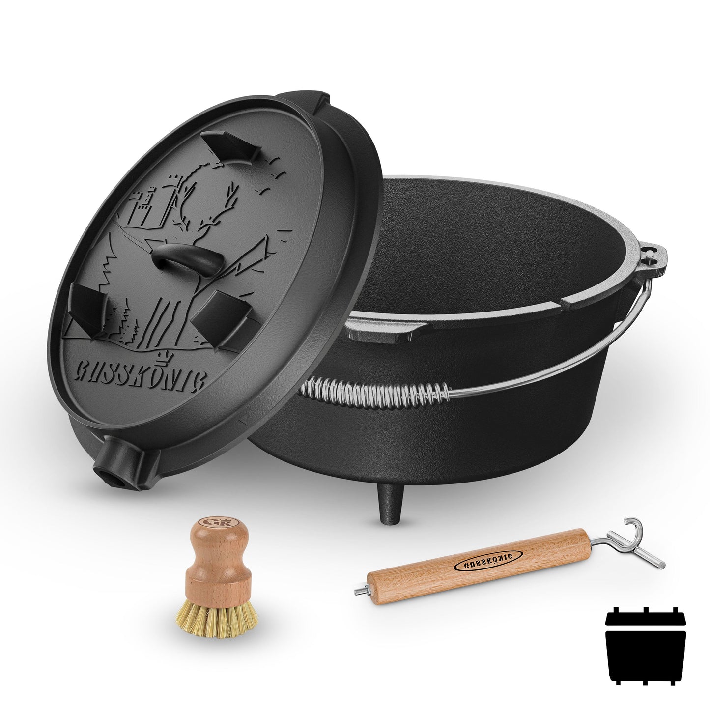 Dutch Oven mit 2in1Deckelheber [5L, 7L, 9L, 12L]
