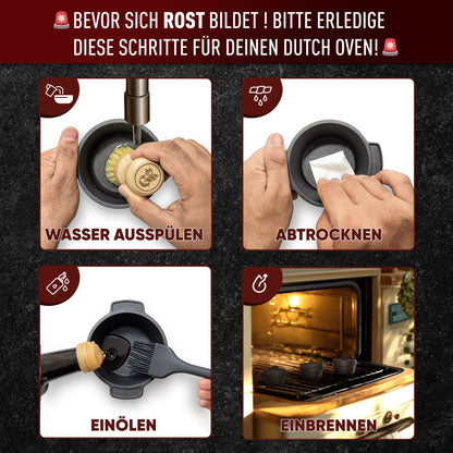 Dutch Oven Set Mini- 6x 300ml & 4x 300ml Gusseisen Mini Topf mit Deckel