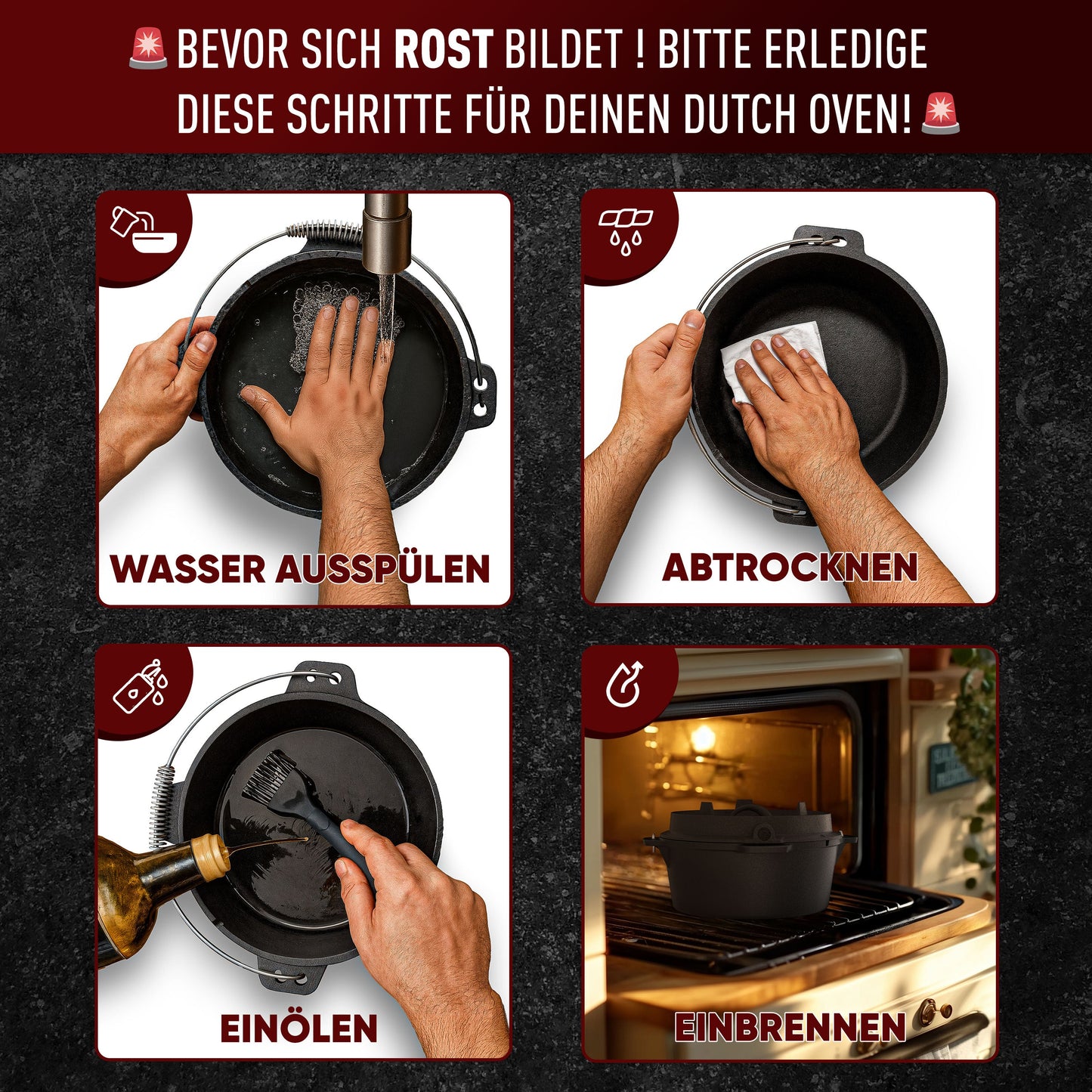 Dutch Oven mit 2in1Deckelheber [5L, 7L, 9L, 12L]