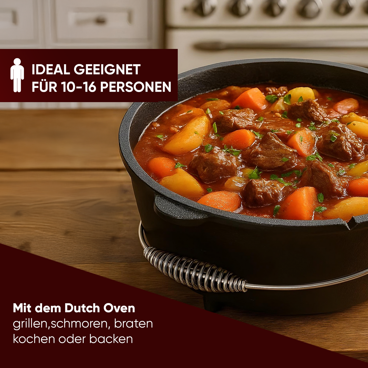 Dutch Oven mit 2in1Deckelheber [5L, 7L, 9L, 12L]