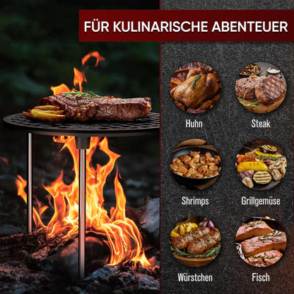 Gusseisen Grillrost mit Beinen (Ø30 cm)