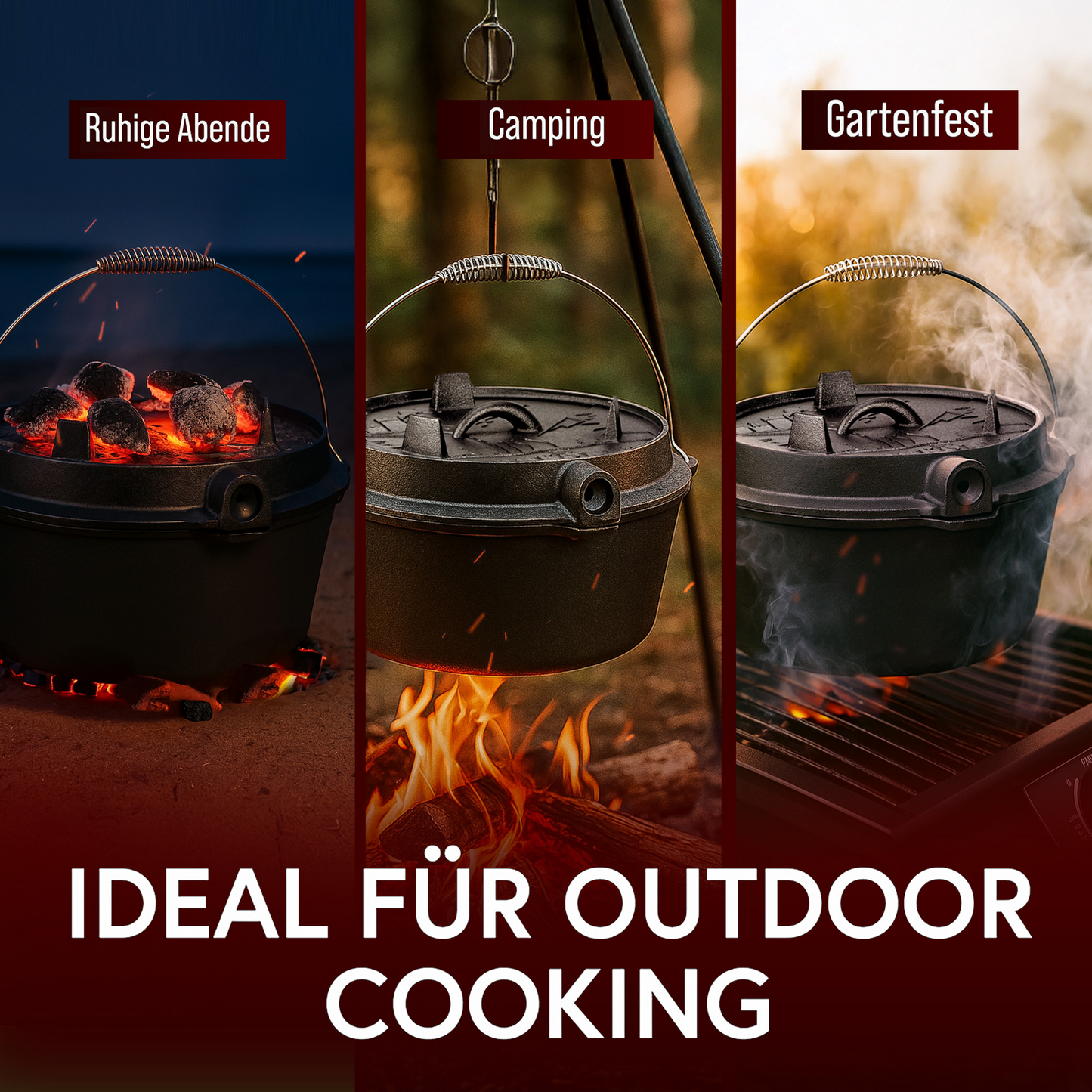 Dutch Oven mit 2in1Deckelheber [5L, 7L, 9L, 12L]