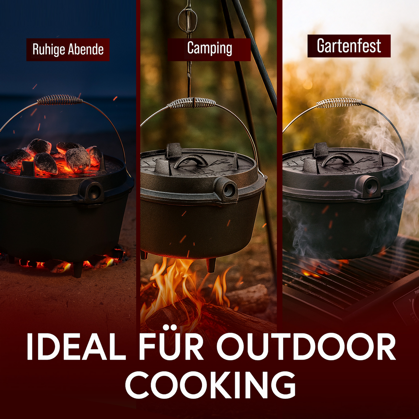 Dutch Oven mit 2in1Deckelheber [5L, 7L, 9L, 12L]