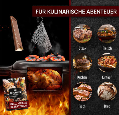 Doppelpfanne mit praktischen Ledergriff 4.5 L