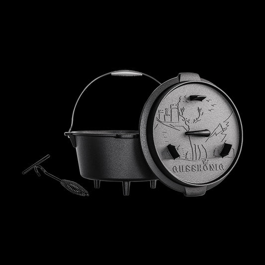 Rustikaler Dutch Oven mit Deckelheber und Standfüßen [5L, 7L, 9L, 12L]