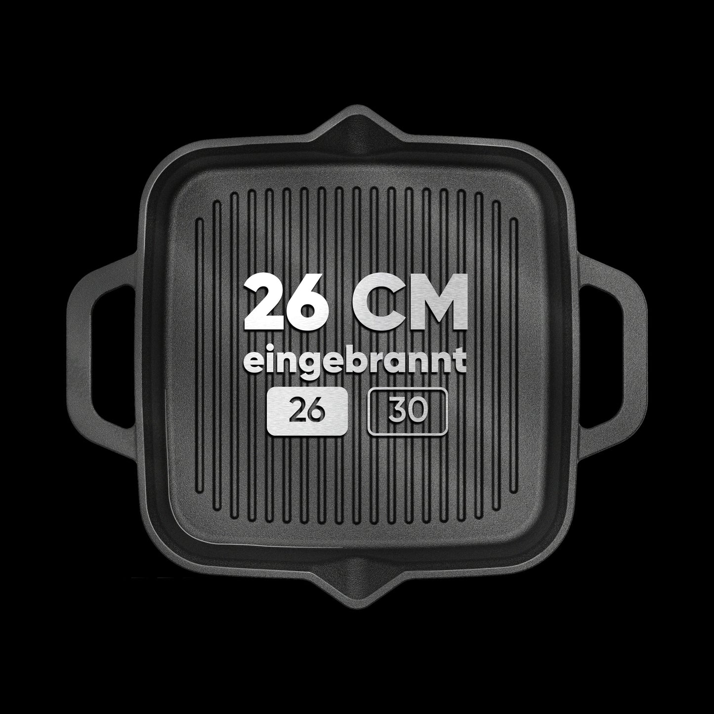 Grillpfanne mit Edelstahl Ringreiniger [26cm,30cm]