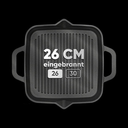 Grillpfanne mit Edelstahl Ringreiniger [26cm,30cm]